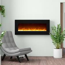 Gas, wood or electric fireplaces Wrought Studio Solon 50 4 W Surface Wall Mounted Electric Fireplace Reviews Wayfair
