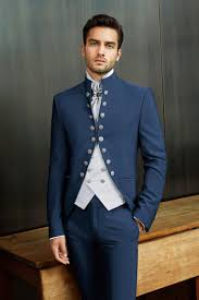 Groom Suite No Revers Navy Blue And Silver Fashion Suits For Men Designer Suits For Men Mens Kurta Designs
