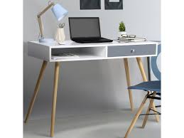 Bureau Scandinave Effie Bois Blanc Tiroir Gris Vente De Id Market Conforama En 2020 Bureau Scandinave Bureau Bois Blanc