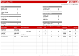 Free download template wedding guest list template 1 integrated with the offidocs web apps. Wedding Guest List Free Template For Excel