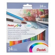 pentel watercolour pencils set of 24