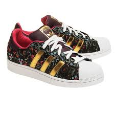 Black And Gold Adidas Sneakers Womens Adidas Originals Superstar W Floral Gold Merlot Black Patterned Sneakers Black And Gold Shoes Black And Gold Sneakers Floral Shoes
