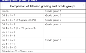 The 5 grade groups were also predictive for biopsy grade followed by radical prostatectomy or radiation therapy. Table 1 From Validation Of A Contemporary Prostate Cancer Grading System Using Prostate Cancer Death As Outcome Semantic Scholar