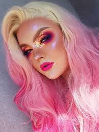 Find all blonde hair colors and hair dyes by l'oréal paris. Flamingo Pink Synthetic Lace Front Wig With Blonde Hair Root All Synthetic Wigs Evahair