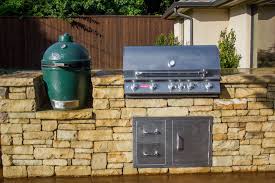 outdoor kitchen with green egg houzz