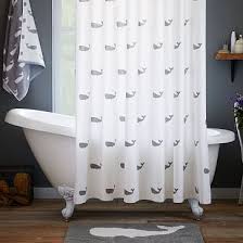 Whale Shower Curtain Feather Gray Whale Shower Curtain Stylish Shower Curtain Bathroom Design Decor