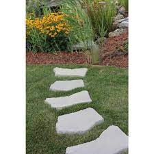 Nantucket Pavers 20 In And 21 In Irregular Concrete Blue Variegated Stepping Stones Kit 20 Piece 52202 The Home Depot In 2021 Brick Garden Edging Stepping Stone Walkways Stepping Stones