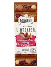 Nestle L Atelier Milk Chocolate Cranberry Almonds Hazelnuts 10 Bars X 100g Fresh From Canada Nestle Chocolate Chocolate Milk How To Roast Hazelnuts