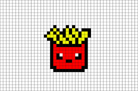 Retrouvez 15 mofèles de pixel art facile à imprimer en 2021. Imagem Relacionada Pixel Art Frite Coloriage Pixel Pixel Art Nourriture