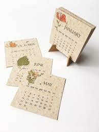 Seed Paper Plantable Calendar 2021 Handmade Recycled Biodegradable Eco Paper With Seeds Christmas Gift Present Idea In 2021 Seed Paper Handmade Paper Creative Calendar