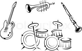 Sketches of jazz musicians #large#px#transparent#side. Set Of Musical Instruments Stock Vector Colourbox