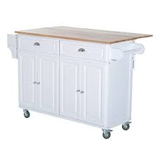 Some other convenient features to consider when browsing kitchen island designs are towel racks, bread boards, drop leaves and caster wheels. Buy Homcom Wood Top Drop Leaf Rolling Kitchen Island Table Cart On Wheels White Online In Thailand B07zv4xdhv