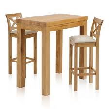 Rhodes Natural Solid Oak Breakfast Set 3ft 3 Table With 2 Cross Back Plain Beige Fabric Bar Stools Breakfast Table Setting Breakfast Bar Table Bar Table Stools