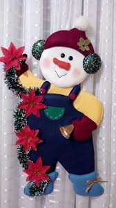 Adornos de navidad en fieltro. Munecos Planos Manualidades Navidenas Adornos Navidad Fieltro Munecos De Navidad