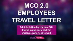 According to miti's faq, commercial vehicles carrying goods and services are allowed to move around in mco areas using an employee pass or employer's approval letter. Mco 3 0 Employees Travel Letter Work Permit Youtube