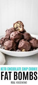 How to eat low carb as a vegan. Keto Chocolate Chip Cookie Fat Bombs Real Housemoms