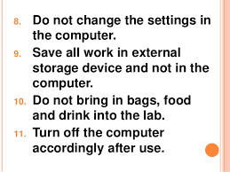 Additional services such as wireless, myvpn, and connect may be supported as well but are not. Computer Lab Rules And Regulations