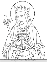 Saint Margaret Of Scotland Coloring Page Thecatholickid Com St Margaret Of Scotland Saint Coloring St Margaret