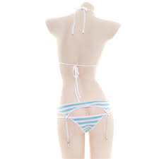 Anime Lingerie Sexy Cute Striped Micro Bikini Cosplay Bra and Panty Se –  YOMORIO