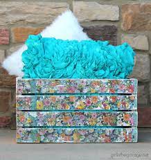 How To Decoupage Napkins Onto Wood Diy Wooden Crate Crate Diy Crate Crafts