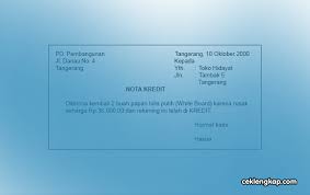 = berikut ialah satu contoh nota kredit: Nota Debit Dan Nota Kredit Dalam Administrasi Pajak Ceklengkap