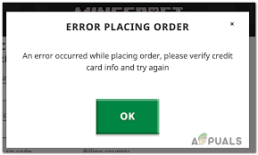 With these two error codes, the customer's cardholder (the issuing with this error code, the merchant should keep the card at the direction of the credit card issuer. How To Fix Error Placing Order When Purchasing Minecraft Appuals Com