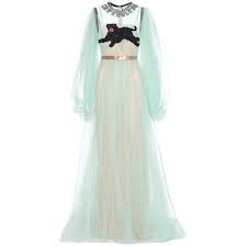 Gucci Embellished Tulle Gown 76 040 Cny Liked On Polyvore Featuring Dresses Gowns Gucci Gown Co Tulle Gown Green Evening Gowns Cocktail Evening Dresses