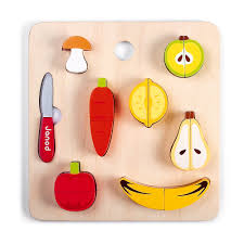 Plateau Chunky Fruits Et Legumes Bois