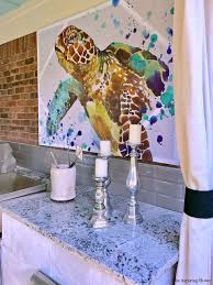 How To Turn A Shower Curtain Into Wall Art Shower Curtain Art Outdoor Wall Art Room Wall Art
