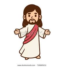 Jesus Christ In Cute Cartoon Style Christian Bible For Kids Vector Illustration Jesus Cartoon Jesus Drawings Jesus Christ Illustration