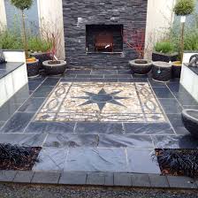 Star Mosaic And Black Slate Paving In One Of Our Garden Destination Centre Show Gardens In Hampshire Www Hambr Outdoor Living Areas Slate Paving Outdoor Decor