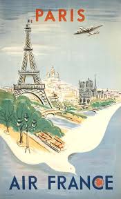 Paris Air France Affiche Publicitaire Publiee Vers 1950 Illustrateur Re Affiche De Paris Affiches De Voyage Retro Et Affiches De Voyage