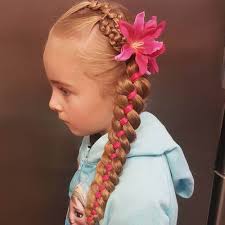 Two simple ponytails with braid at the back and ribbon braided in is such a cute look for your little girl. 20 Cute Braided Hairstyles For Little Girls Hairstyles Weekly