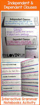 Independent Dependent Clauses Interactive Notebook Activity Foldable Organizer Lesson Grammar Interactive Notebook Teaching Writing Classroom Writing