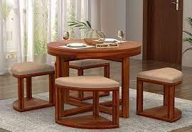 Set (dining table & 4 side chairs), created for macy's. Alvan 4 Seater Round Dining Set Honey Finish 4 Seater Dining Table Round Dining Table Sets Round Dining Table