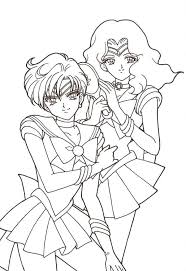 Sailor Uranus Neptune Coloring Page Sailor Moon Coloring Pages Moon Coloring Pages Sailor Moon Tattoo