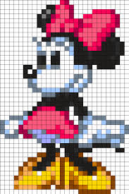 Minnie By Arcanjulio On Kandi Patterns Perler Beads Perler Bead Disney Knitting Charts