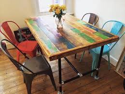 Our striking noctua pattern made from an eclectic mix of reclaimed oak, chestnut, pine, and poplar barn wood. Chic Pallet Dining Table Pallet Furniture Plans