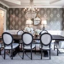 Black And White Dining Room Furniture Black And White French Round Back Dining Chairs Transitional Dining Room Black And White Dining Room Elegant Dining Room Farmhouse Dining Room