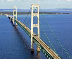 The straits also form the connection between lakes michigan and huron. Mackinac Bridge Wikipedia