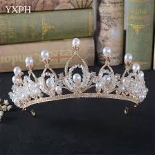 Traumhaftes ian stuart designer brautkleid aus echter seide. Yxph Braut Schmuck Barocken Retro Kristall Perle Krone Braut Kopfschmuck Hochzeitskleid Zubehor Frauen Crown Whg147 Aliexpress