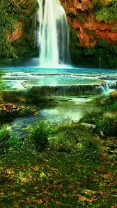 Pin By Levisperales On Fondos De Pantalla Para Celulares Waterfall Landscape Beautiful Nature Waterfall