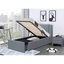 Lit mia 90x190 + 1 sommier + 2 tiroirs + 1 coffre table basse / blanc/ 193x95x61 cm. Floki Lit Coffre Pu Gris 90x190 Cm 1 Tiroir Cdiscount Maison