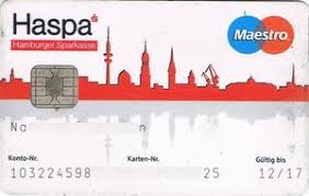 Bank Card Haspa Maestro Haspa Hamburger Sparkasse Germany Federal Republic Col De Ms 0065 02