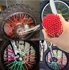 72pcs Covers For Motocross Bike Wheel Rim Spoke Skins Covers Ornamental Mouldings Motocross Motocross Bikes Bike Wheel