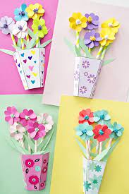 How To Make 3d Paper Flower Bouquets With Video Paper Flowers For Kids Spring Flower Crafts Flower Crafts