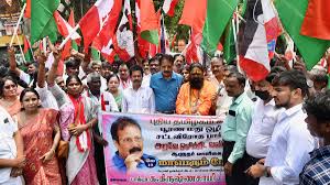 Puthiya Tamilagam workers detained before taking out a march - The Hindu