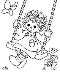 Raggedy Ann Playing Swing In Raggedy Ann And Andy Coloring Page Netart In 2020 Raggedy Ann And Andy Raggedy Ann Coloring Pages