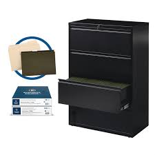 From an esthetics/resale standpoint are 42s worth it? Hirsh 36 Inch W Metal 4 Drawer Lateral File Cabinet With File Folders In Black 24180