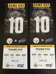 Details About 2 Tickets Steelers V Bills Heinz Field 12 15 19 Club Section 216